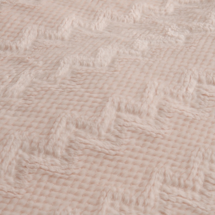 91家纺网 家纺一手货源 找家纺 优家居 2025新款加厚兔毛绒四件套 水波兔-白粉