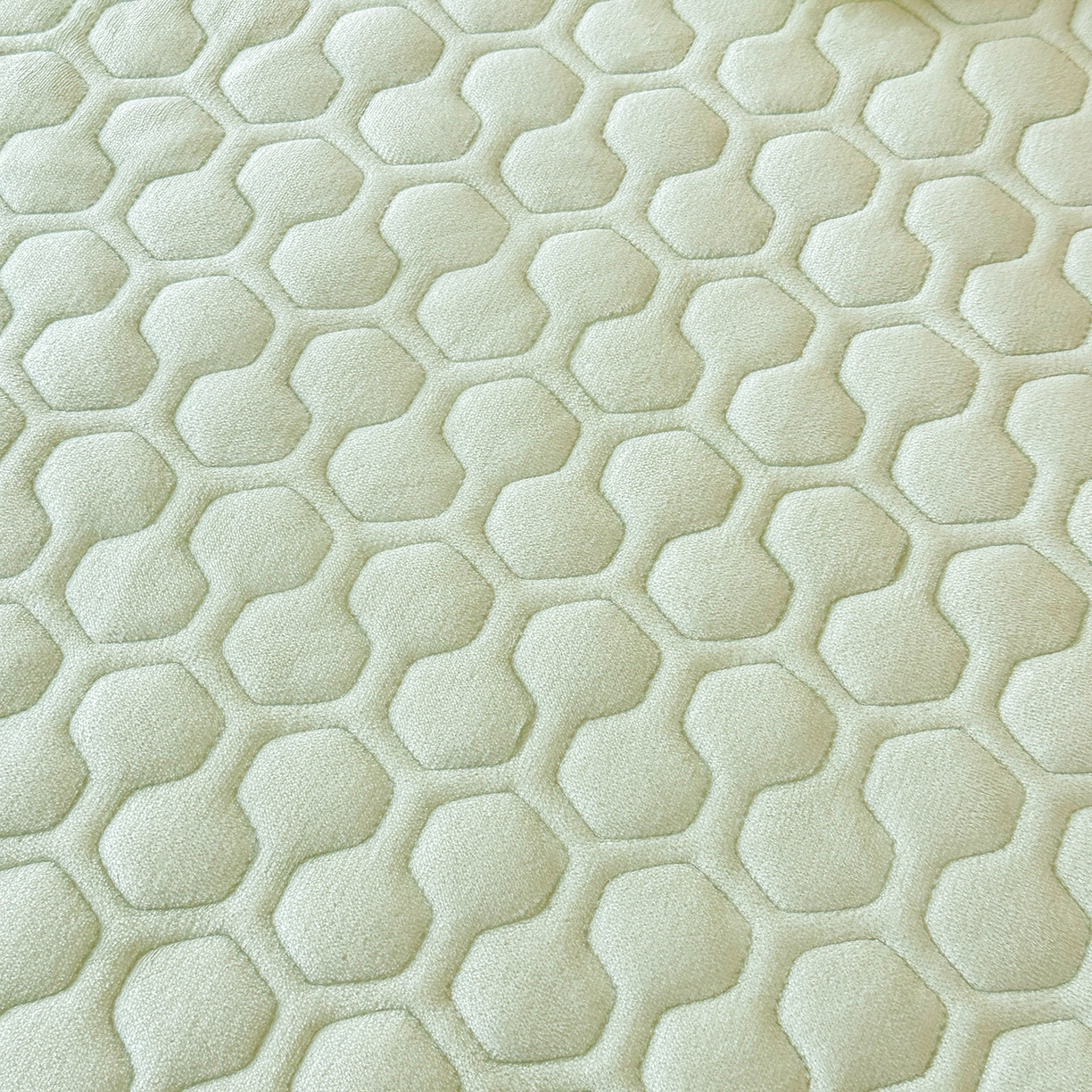 91家纺网 家纺一手货源 找家纺 民新家纺 2025新款牛奶绒夹棉床裙三件套 浪漫时光-浅绿