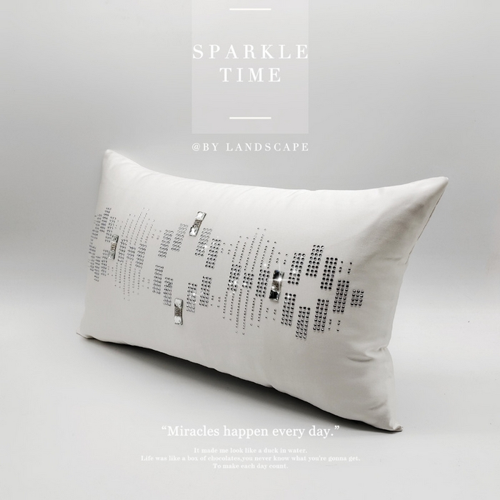 91家纺网 家纺一手货源 找家纺 澜屿 新款几何钻小抱枕装饰枕腰枕枕芯 白色