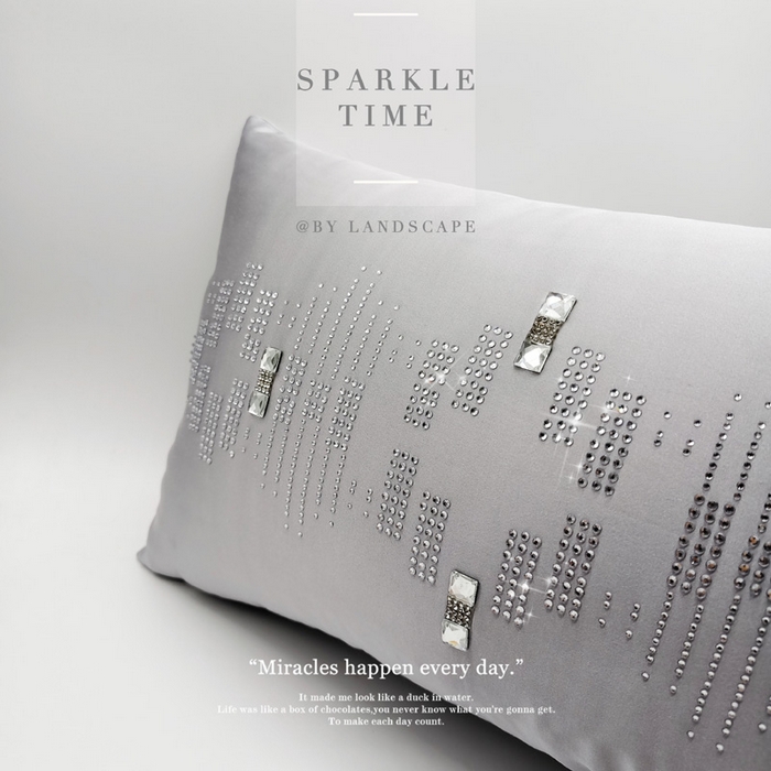 91家纺网 家纺一手货源 找家纺 澜屿 新款几何钻小抱枕装饰枕腰枕枕芯 银灰