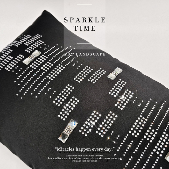 91家纺网 家纺一手货源 找家纺 澜屿 新款几何钻小抱枕装饰枕腰枕枕芯 曜黑