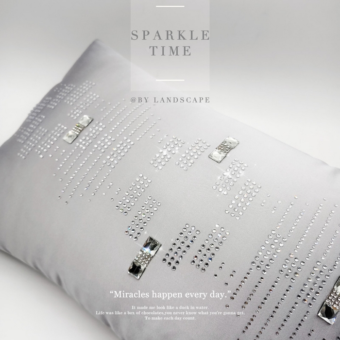 91家纺网 家纺一手货源 找家纺 澜屿 新款几何钻小抱枕装饰枕腰枕枕芯 银灰