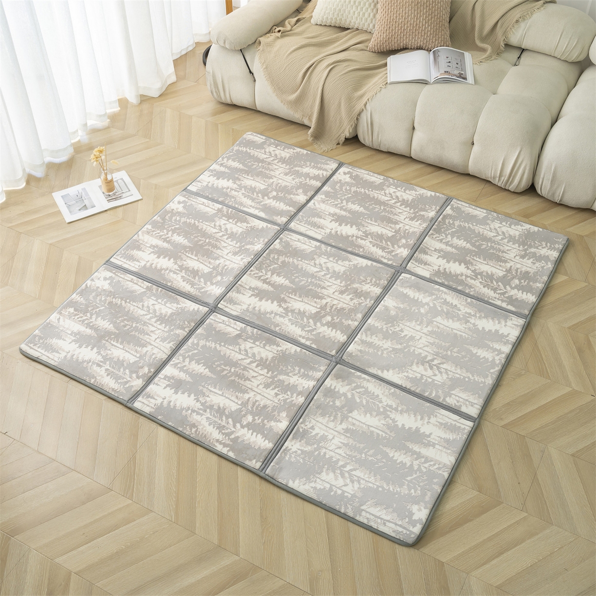 91家纺网 家纺一手货源 找家纺 （总）新太阳蚊帐 2025新款云棉绒雕花可折叠地垫垫子