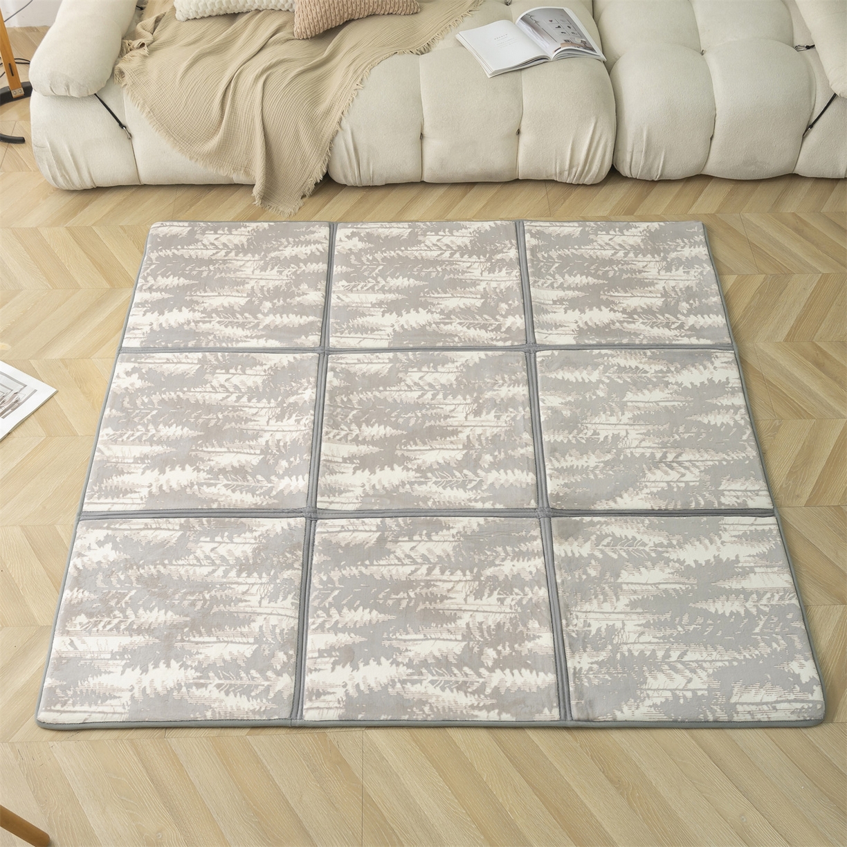 91家纺网 家纺一手货源 找家纺 （总）新太阳蚊帐 2025新款云棉绒雕花可折叠地垫垫子