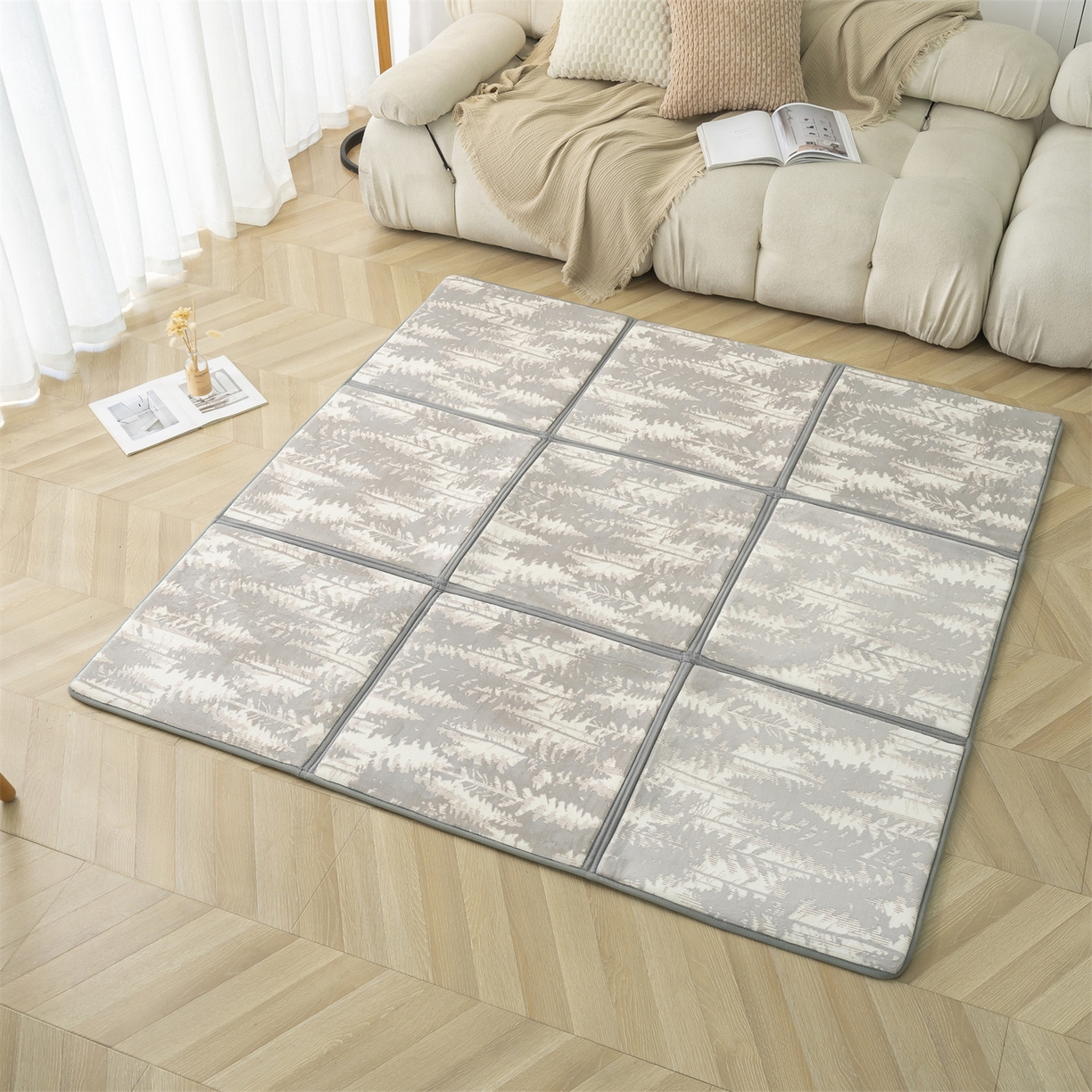 91家纺网 家纺一手货源 找家纺 （总）新太阳蚊帐 2025新款云棉绒雕花可折叠地垫垫子