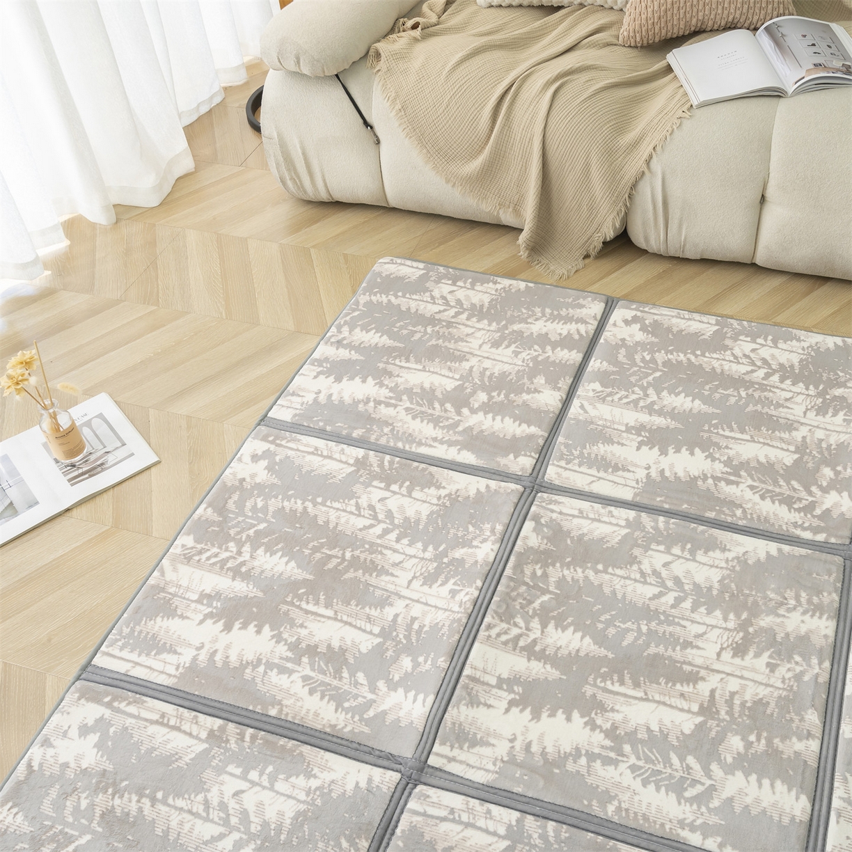 91家纺网 家纺一手货源 找家纺 （总）新太阳蚊帐 2025新款云棉绒雕花可折叠地垫垫子