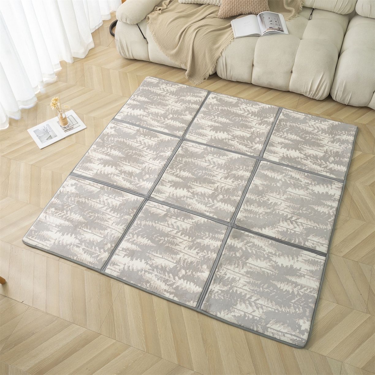 91家纺网 家纺一手货源 找家纺 （总）新太阳蚊帐 2025新款云棉绒雕花可折叠地垫垫子