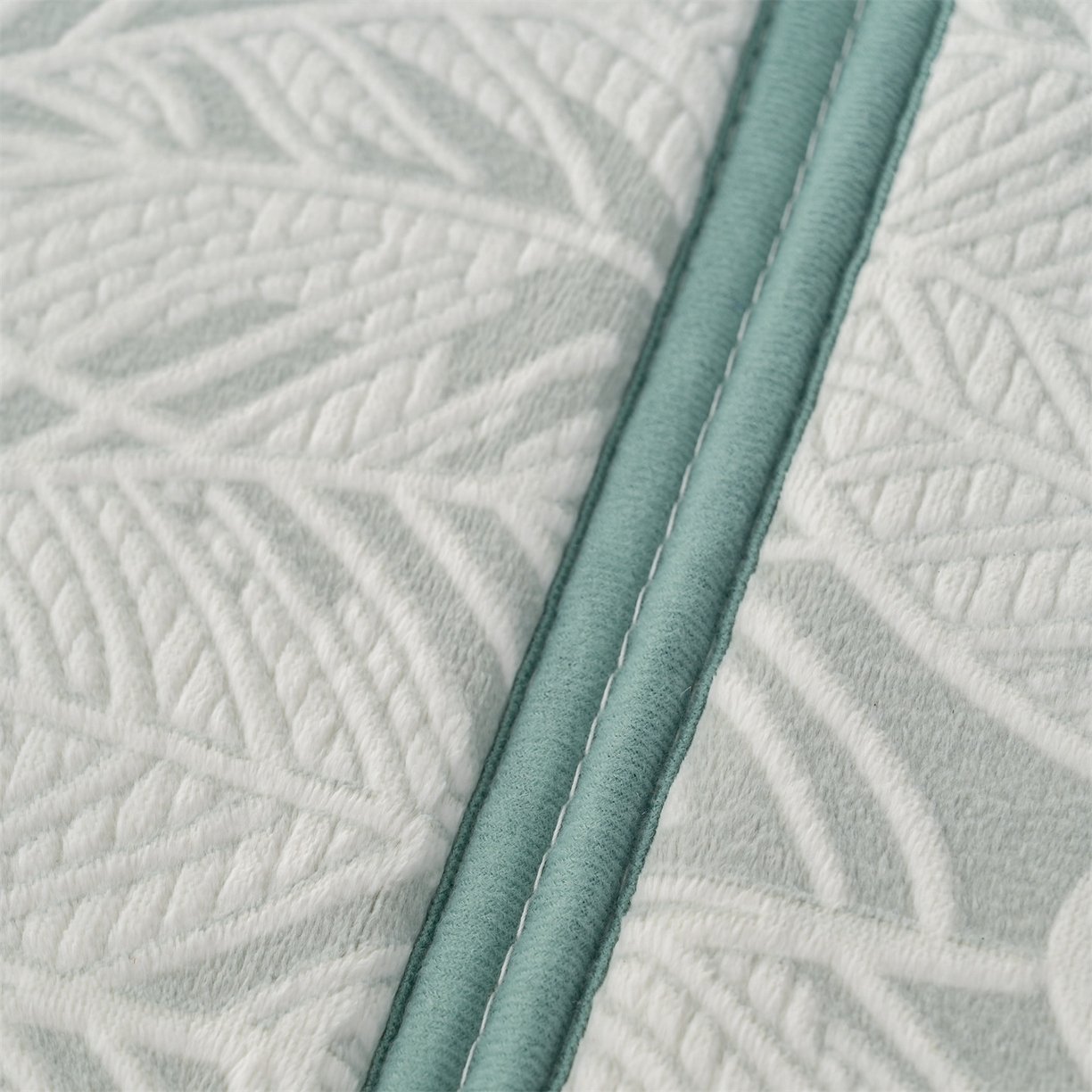 91家纺网 家纺一手货源 找家纺 新太阳蚊帐 2025新款云棉绒雕花可折叠地垫垫子 叶纹雅格垫