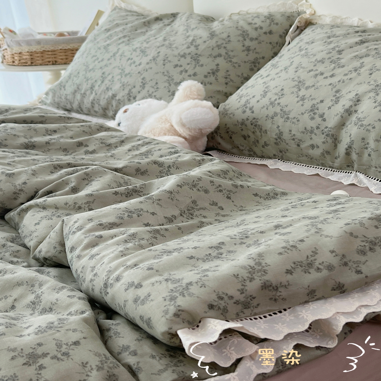 91家纺网 家纺一手货源 找家纺 （总）荣轩2025新款全棉双层纱镂空花边工艺款四件套（铺床版）