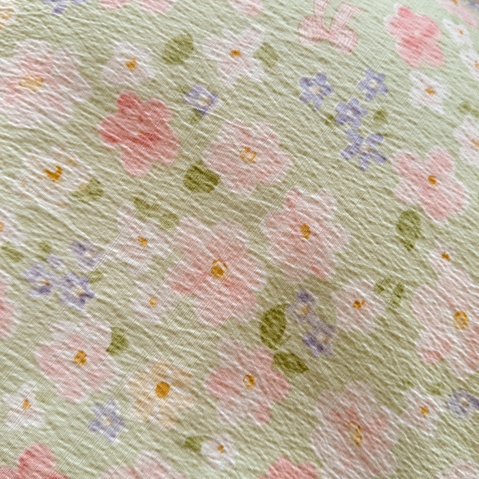 91家纺网 家纺一手货源 找家纺 梦纤绒 2025秋冬新款ins风小清新AB版法式云朵绒木棉皱皱纱床盖款四件套 春田-绿