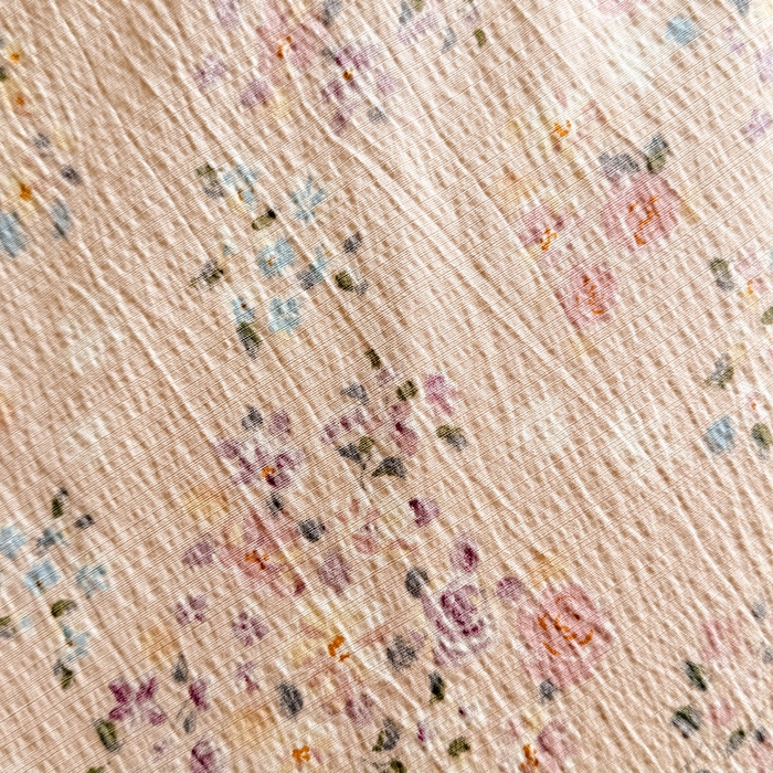 91家纺网 家纺一手货源 找家纺 梦纤绒 2025秋冬新款ins风小清新AB版法式云朵绒木棉皱皱纱床盖款四件套 紫韵