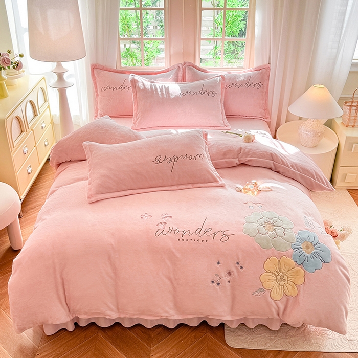 91家纺网 家纺一手货源 找家纺 （总）梦纤绒 2025秋冬新款8斤220g全消光牛奶绒系列四件套-梦境