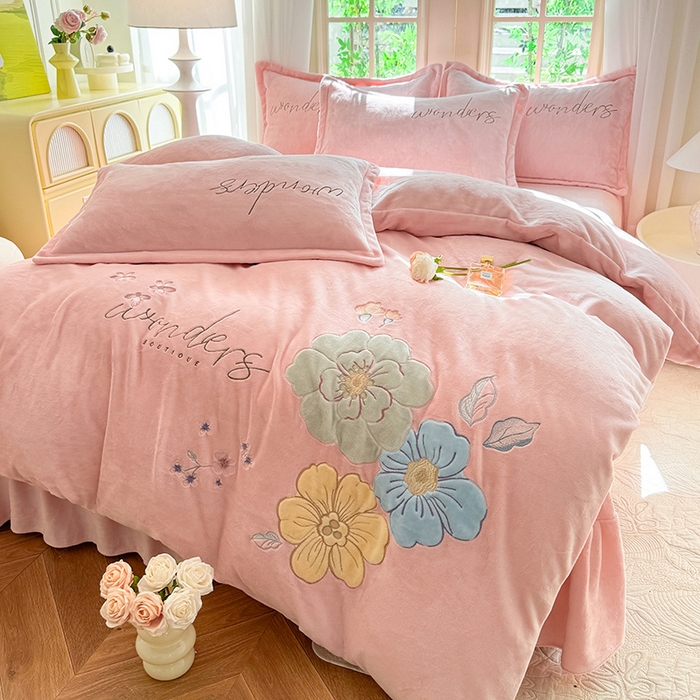 91家纺网 家纺一手货源 找家纺 （总）梦纤绒 2025秋冬新款8斤220g全消光牛奶绒系列四件套-梦境