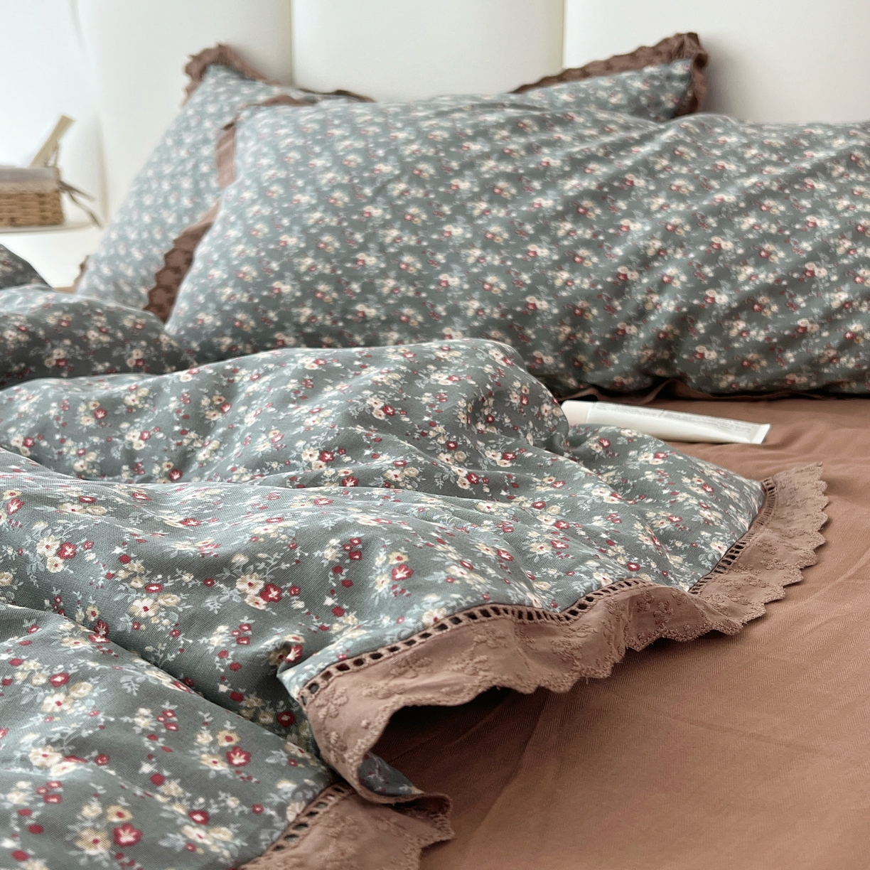 荣轩2025新款全棉双层纱镂空花边工艺款四件套（铺床版）维多利亚蜜语 绿