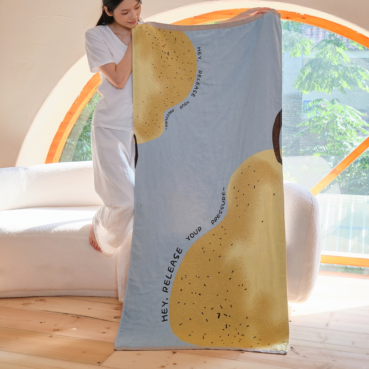 91家纺网 家纺一手货源 找家纺 （总）沐瑟家纺 2025新款卡通A类全棉四层纱布浴巾加大毛巾-第一组