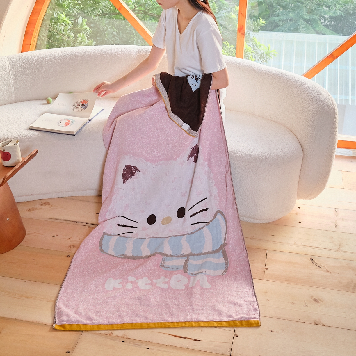 91家纺网 家纺一手货源 找家纺 （总）沐瑟家纺 2025新款卡通A类全棉四层纱布浴巾加大毛巾-第一组