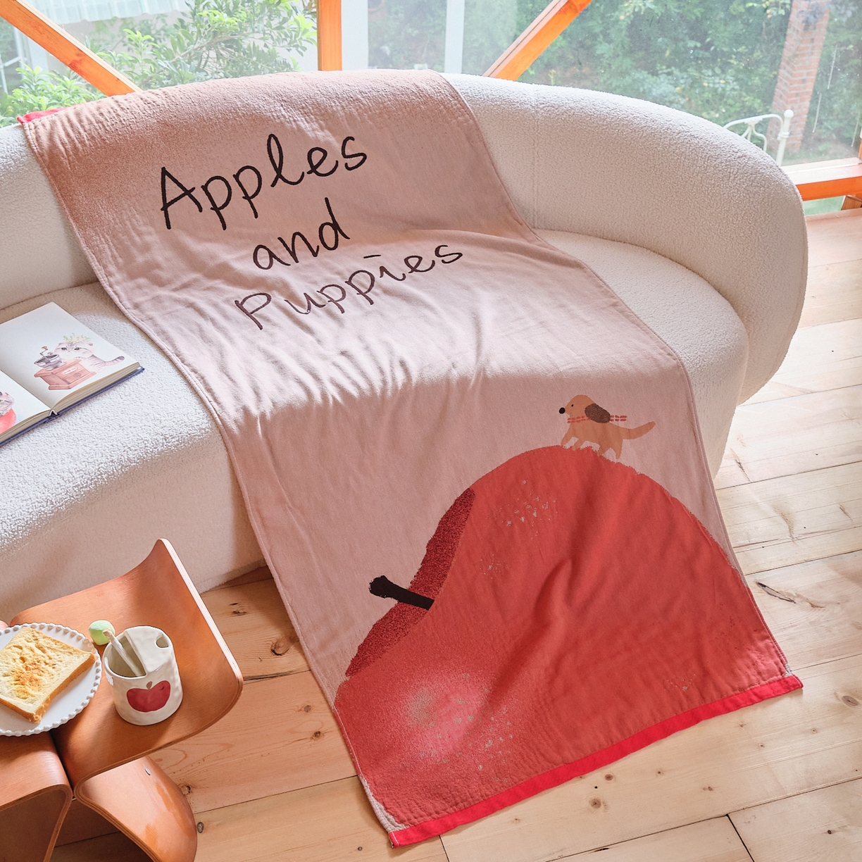 91家纺网 家纺一手货源 找家纺 沐瑟家纺 2025新款卡通A类全棉四层纱布浴巾加大毛巾-第一组 心萍气和 80*160cm