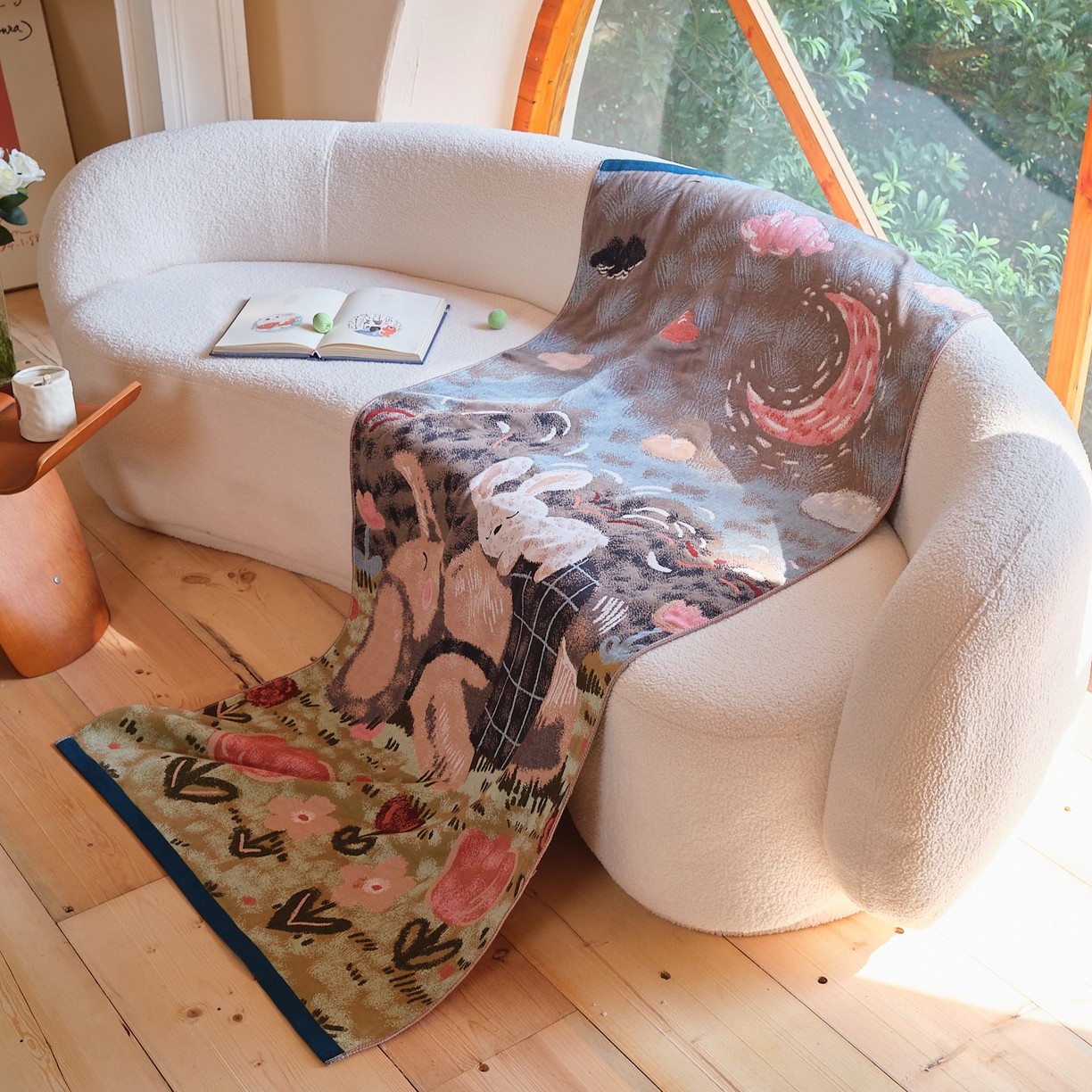 91家纺网 家纺一手货源 找家纺 沐瑟家纺 2025新款卡通A类全棉四层纱布浴巾加大毛巾-第一组 酣睡象 80*160cm