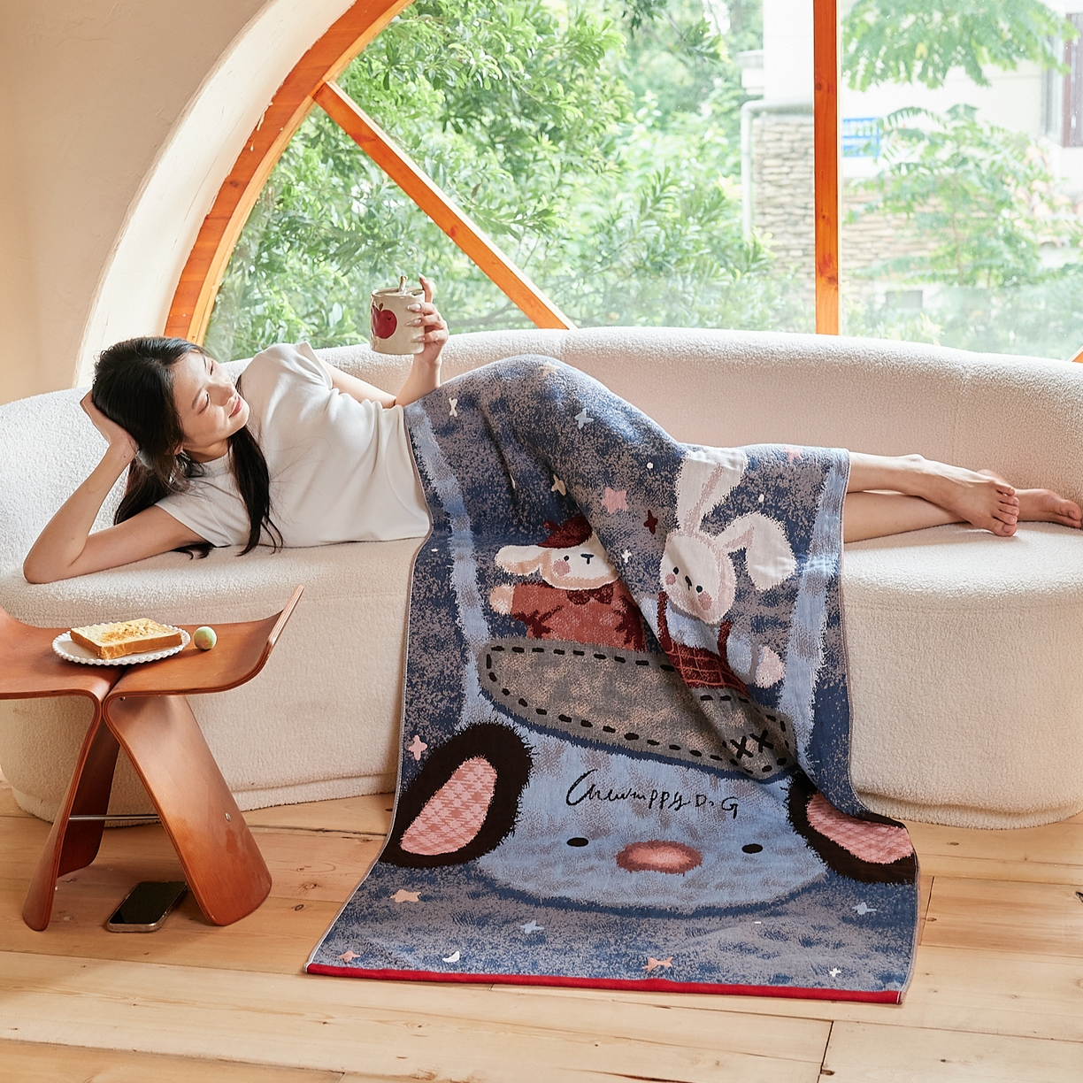 91家纺网 家纺一手货源 找家纺 沐瑟家纺 2025新款卡通A类全棉四层纱布浴巾加大毛巾-第一组 小熊包包 80*160cm