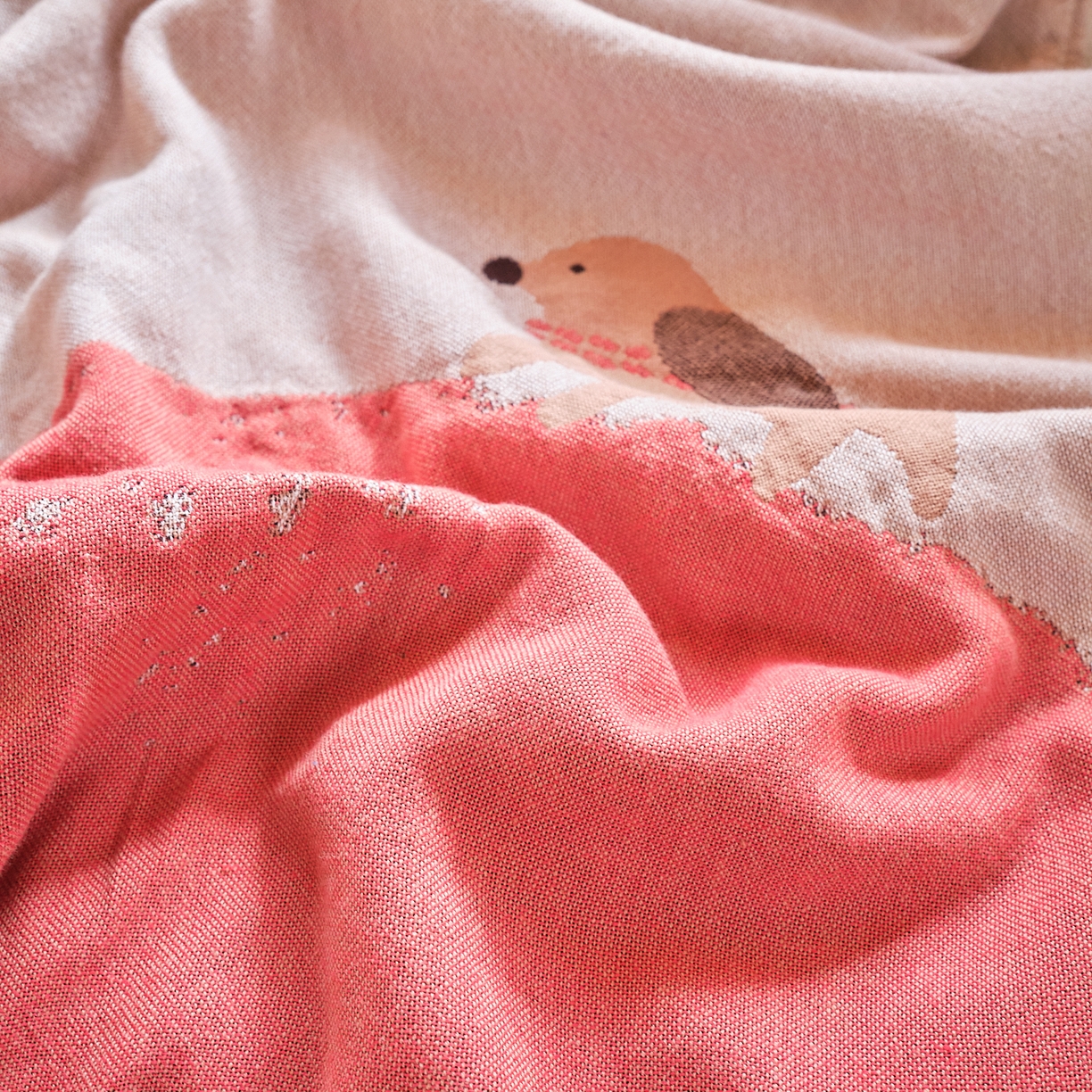 91家纺网 家纺一手货源 找家纺 沐瑟家纺 2025新款卡通A类全棉四层纱布浴巾加大毛巾-第一组 心萍气和 80*160cm