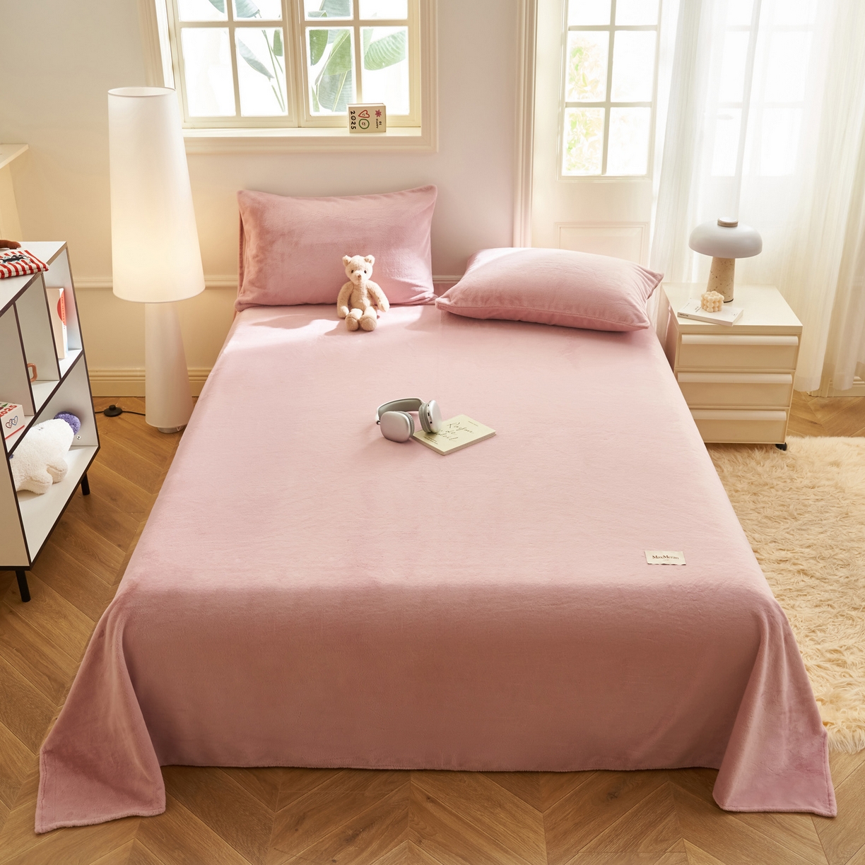 91家纺网 家纺一手货源 找家纺 晨曦家纺 2025新款加厚牛奶绒床单单件法兰绒宝宝绒 MAX-豆沙