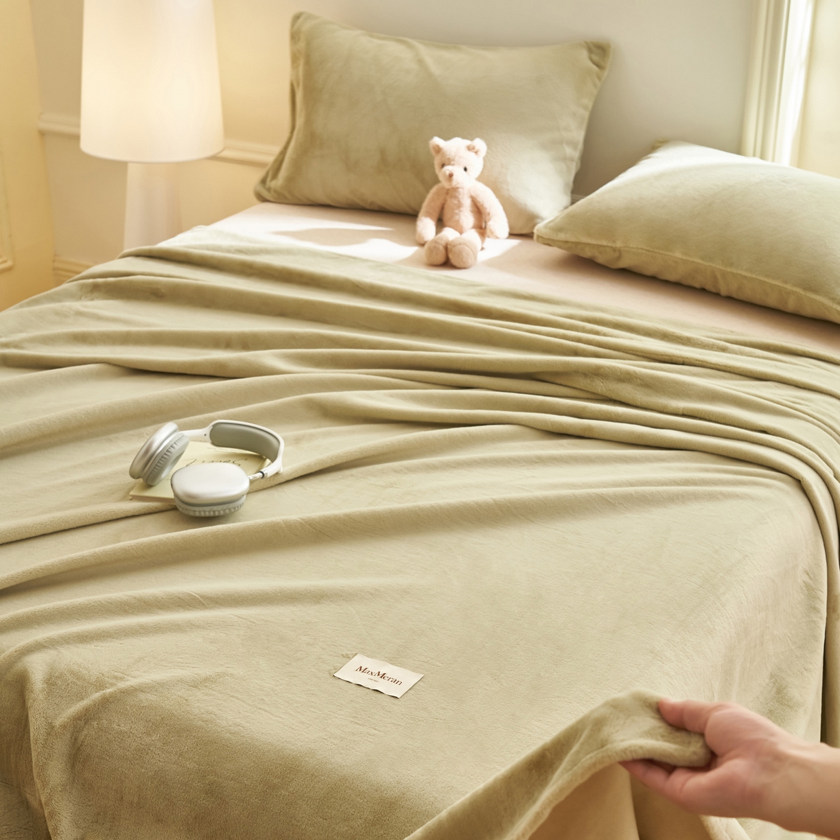 91家纺网 家纺一手货源 找家纺 晨曦家纺 2025新款加厚牛奶绒床单单件法兰绒宝宝绒 MAX-暖绿