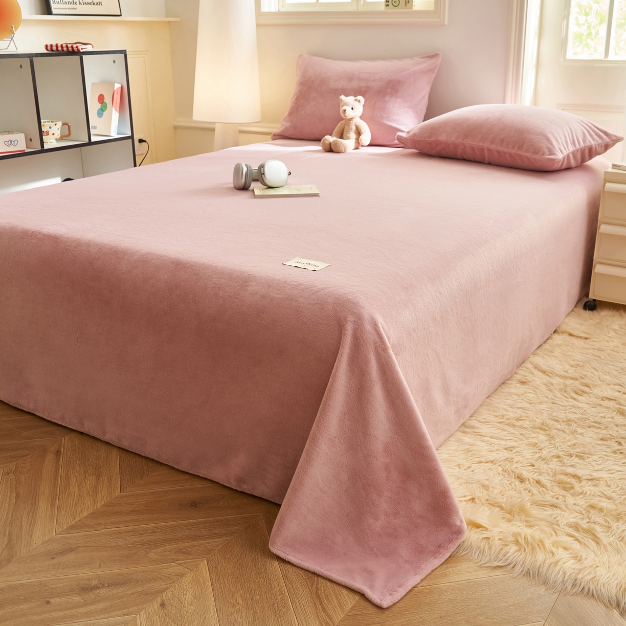 91家纺网 家纺一手货源 找家纺 晨曦家纺 2025新款加厚牛奶绒床单单件法兰绒宝宝绒 MAX-豆沙