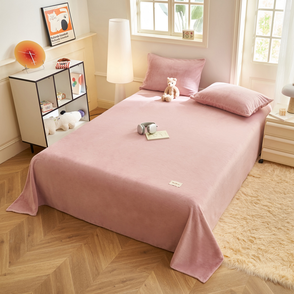 91家纺网 家纺一手货源 找家纺 晨曦家纺 2025新款加厚牛奶绒床单单件法兰绒宝宝绒 MAX-豆沙