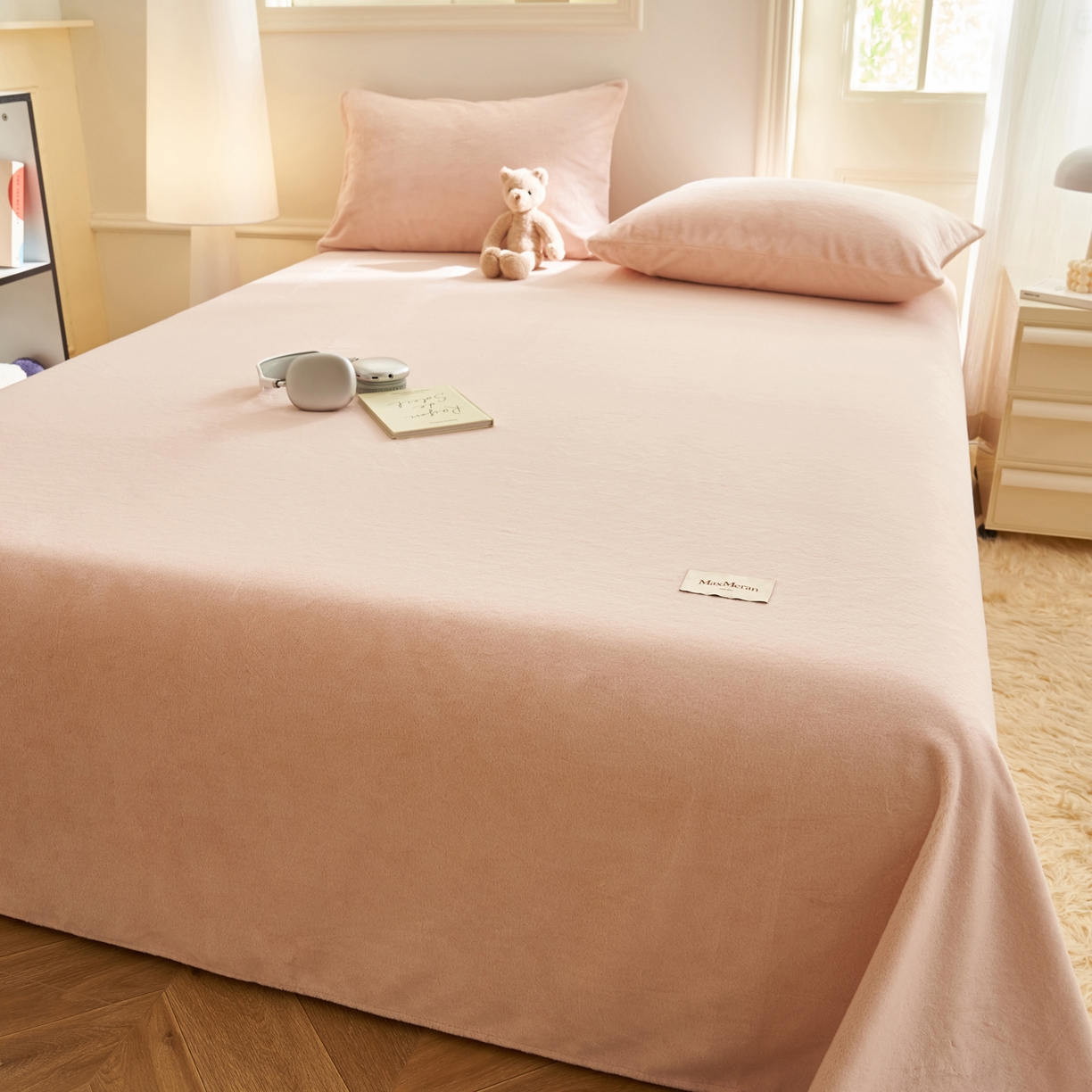 91家纺网 家纺一手货源 找家纺 晨曦家纺 2025新款加厚牛奶绒床单单件法兰绒宝宝绒 MAX-少女粉