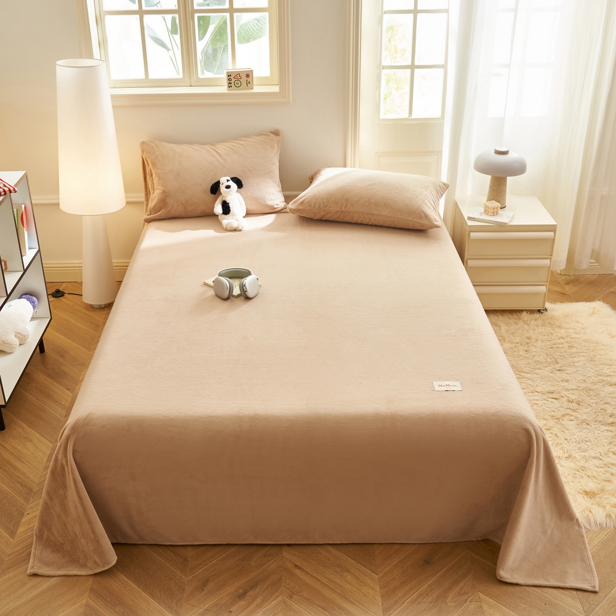 91家纺网 家纺一手货源 找家纺 晨曦家纺 2025新款加厚牛奶绒床单单件法兰绒宝宝绒 MAX-奶咖