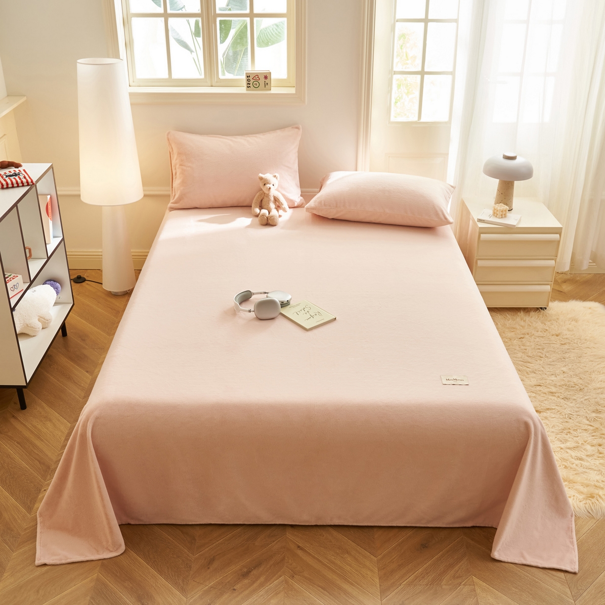 91家纺网 家纺一手货源 找家纺 晨曦家纺 2025新款加厚牛奶绒床单单件法兰绒宝宝绒 MAX-少女粉