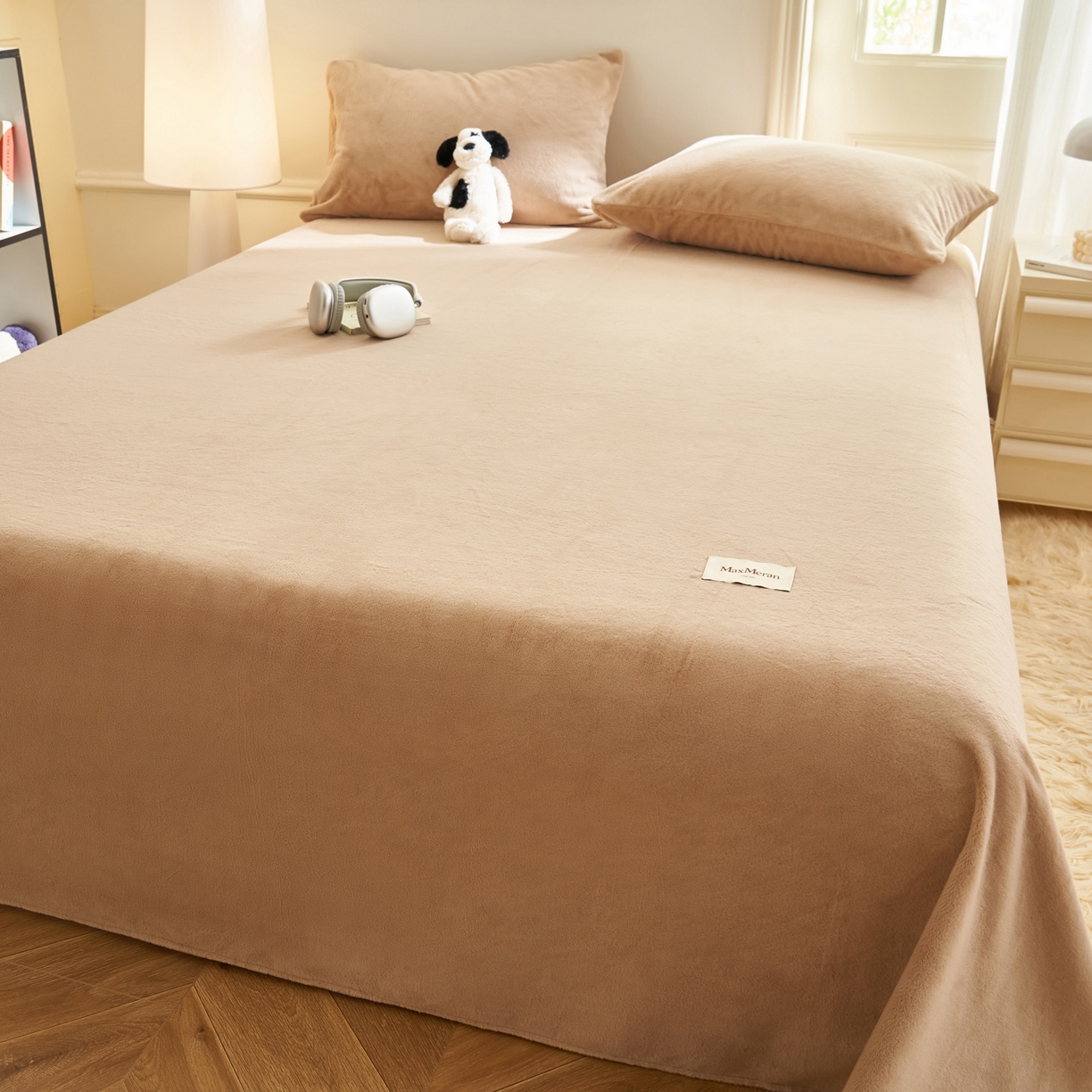 91家纺网 家纺一手货源 找家纺 晨曦家纺 2025新款加厚牛奶绒床单单件法兰绒宝宝绒 MAX-奶咖