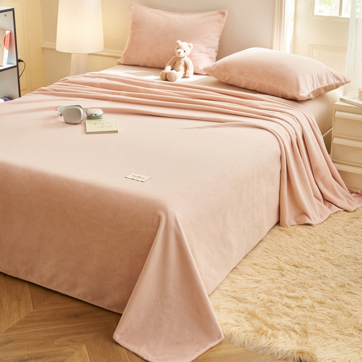 91家纺网 家纺一手货源 找家纺 晨曦家纺 2025新款加厚牛奶绒床单单件法兰绒宝宝绒 MAX-少女粉