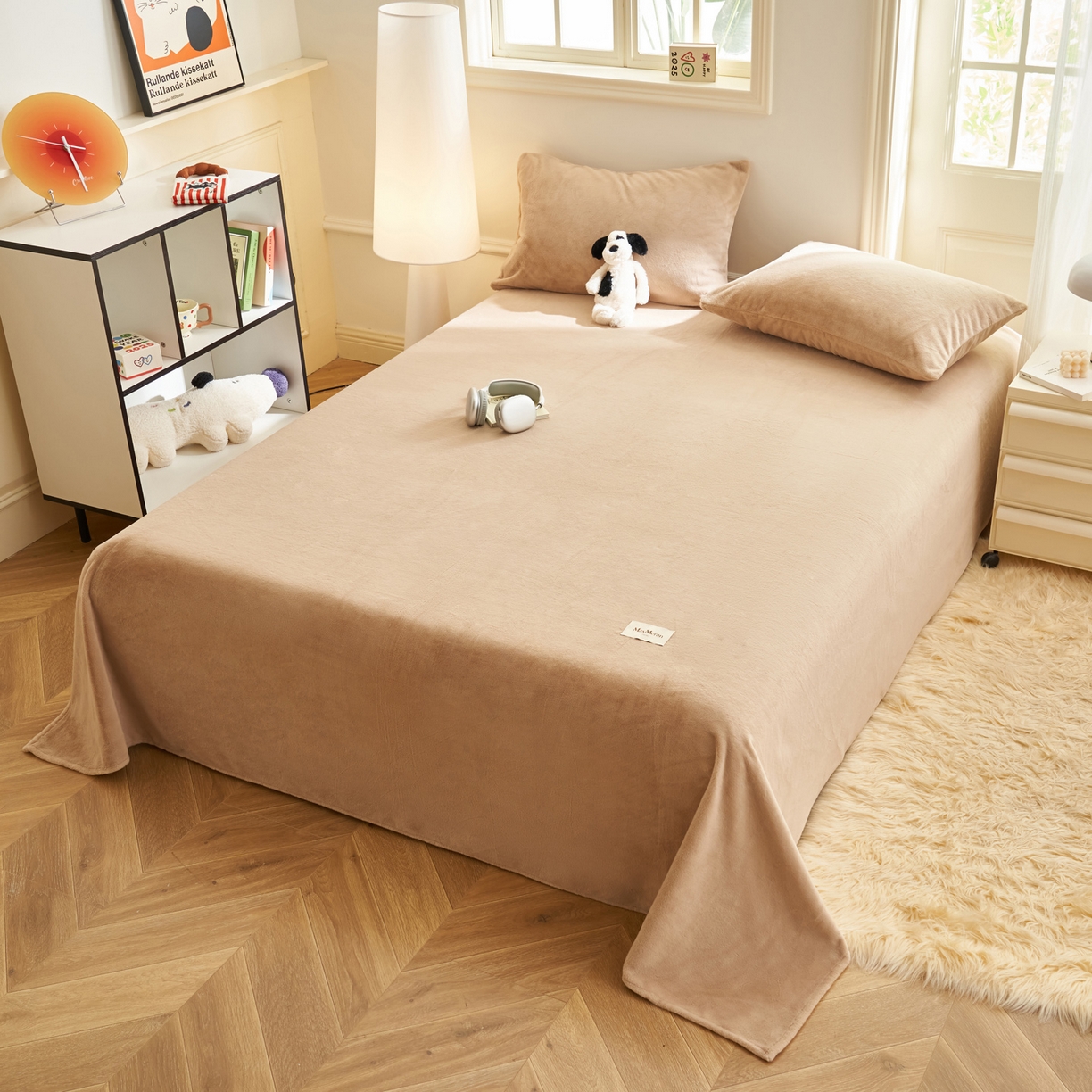 91家纺网 家纺一手货源 找家纺 晨曦家纺 2025新款加厚牛奶绒床单单件法兰绒宝宝绒 MAX-奶咖