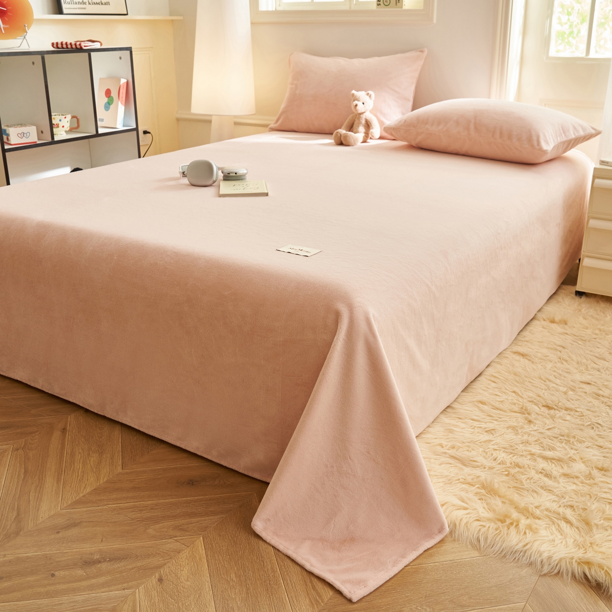 91家纺网 家纺一手货源 找家纺 晨曦家纺 2025新款加厚牛奶绒床单单件法兰绒宝宝绒 MAX-少女粉