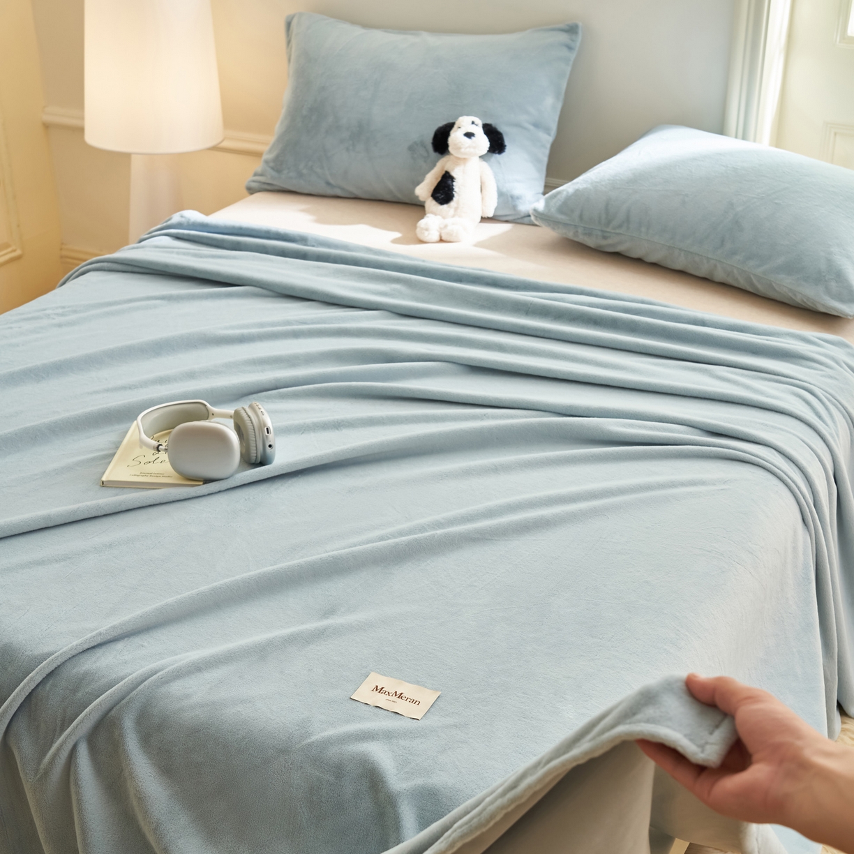 91家纺网 家纺一手货源 找家纺 晨曦家纺 2025新款加厚牛奶绒床单单件法兰绒宝宝绒 MAX-婴儿蓝