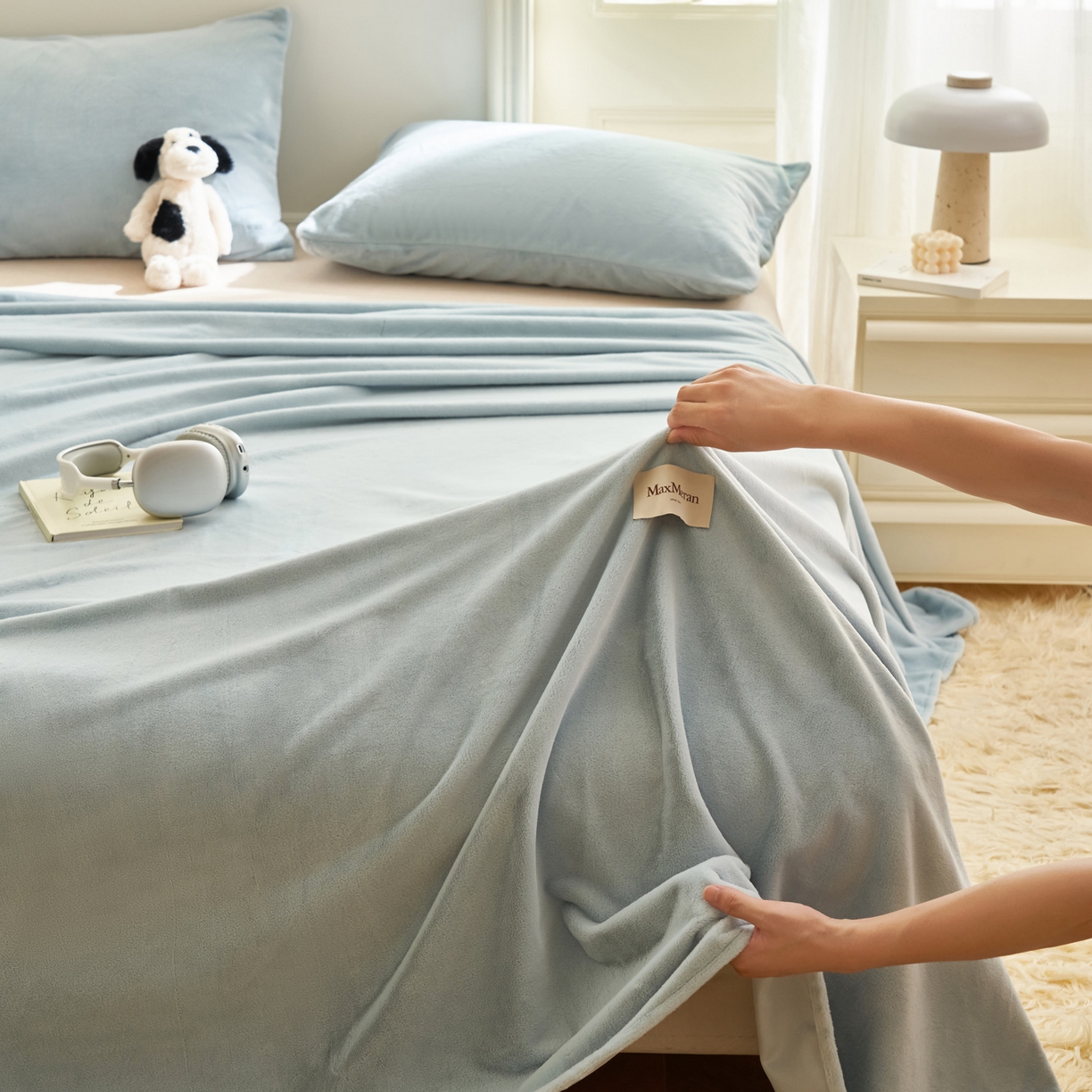 91家纺网 家纺一手货源 找家纺 晨曦家纺 2025新款加厚牛奶绒床单单件法兰绒宝宝绒 MAX-婴儿蓝