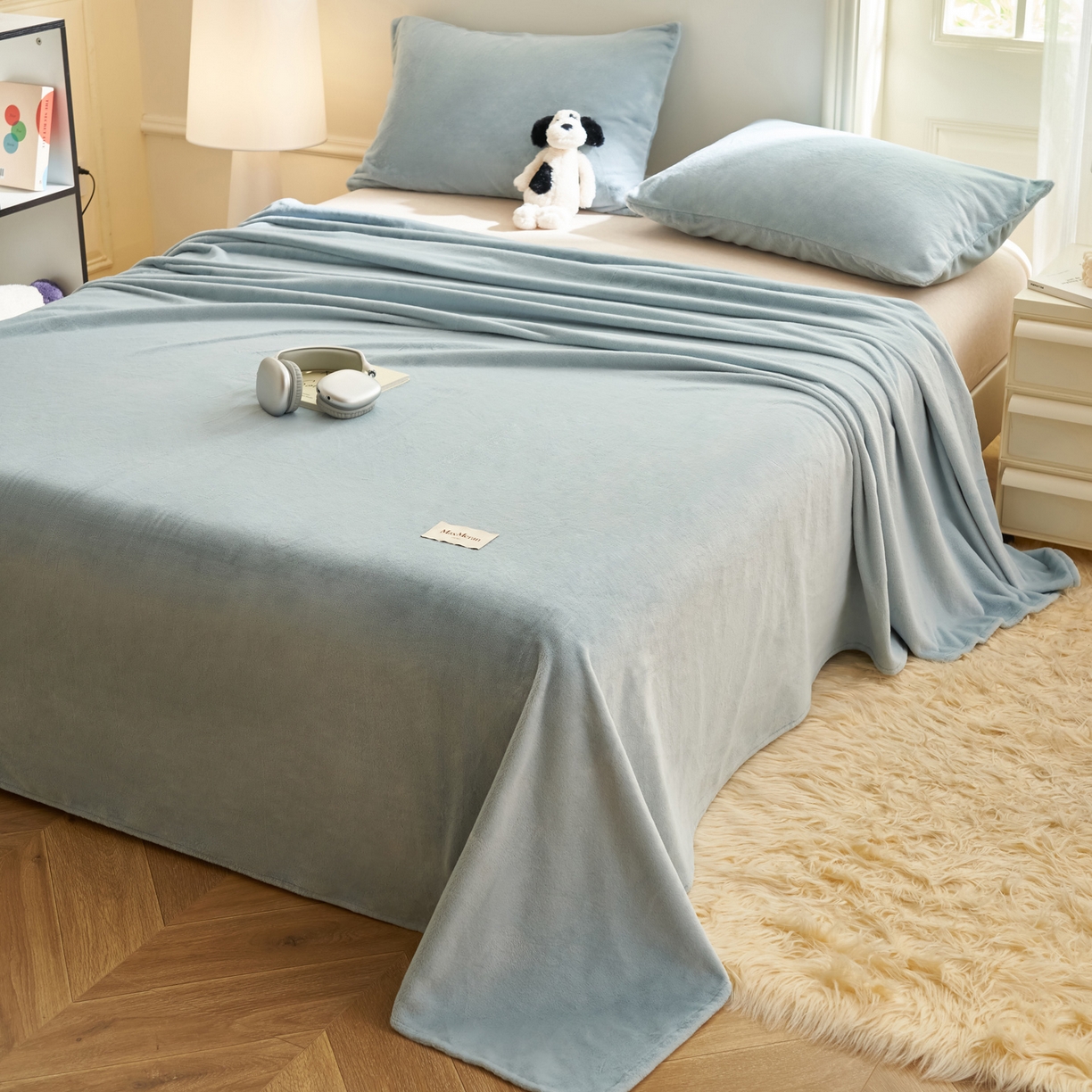 91家纺网 家纺一手货源 找家纺 晨曦家纺 2025新款加厚牛奶绒床单单件法兰绒宝宝绒 MAX-婴儿蓝