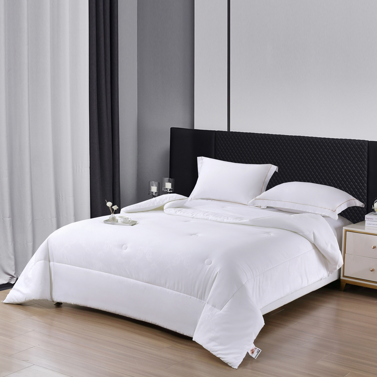 91家纺网 家纺一手货源 找家纺 （总）OL家纺 2025新款水青蓝磨毛压花被子被芯