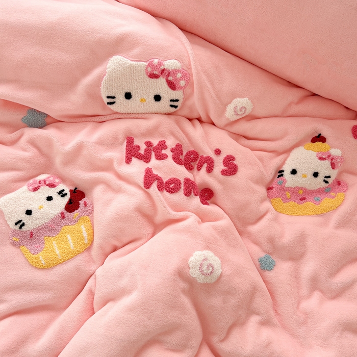 91家纺网 家纺一手货源 找家纺 （总）一比一家纺 2025新款卡通毛巾绣牛奶绒四件套