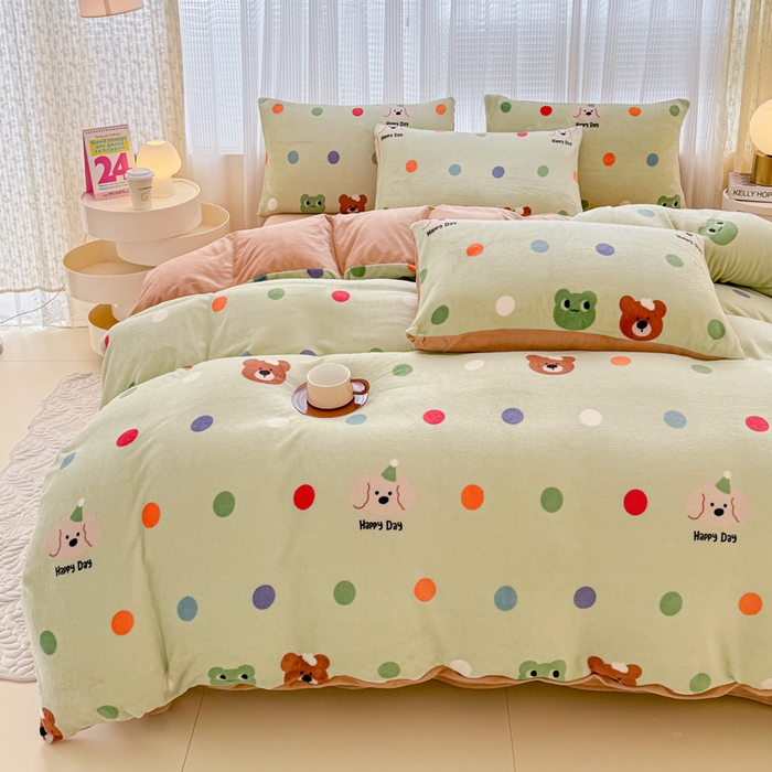 91家纺网 家纺一手货源 找家纺 （总）仟网汇 2025新款直播热款跑量牛奶绒印花款四件套