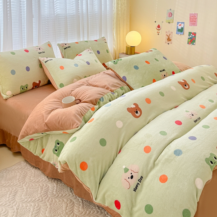 91家纺网 家纺一手货源 找家纺 （总）仟网汇 2025新款直播热款跑量牛奶绒印花款四件套