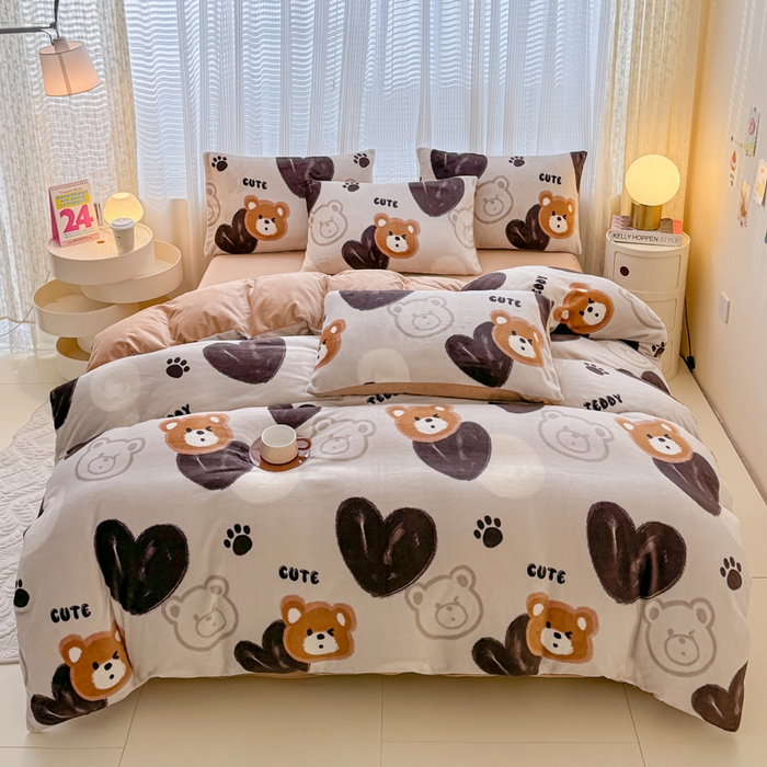 91家纺网 家纺一手货源 找家纺 （总）仟网汇 2025新款直播热款跑量牛奶绒印花款四件套