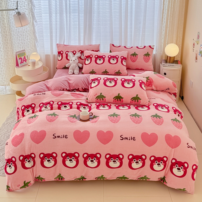 91家纺网 家纺一手货源 找家纺 （总）仟网汇 2025新款直播热款跑量牛奶绒印花款四件套