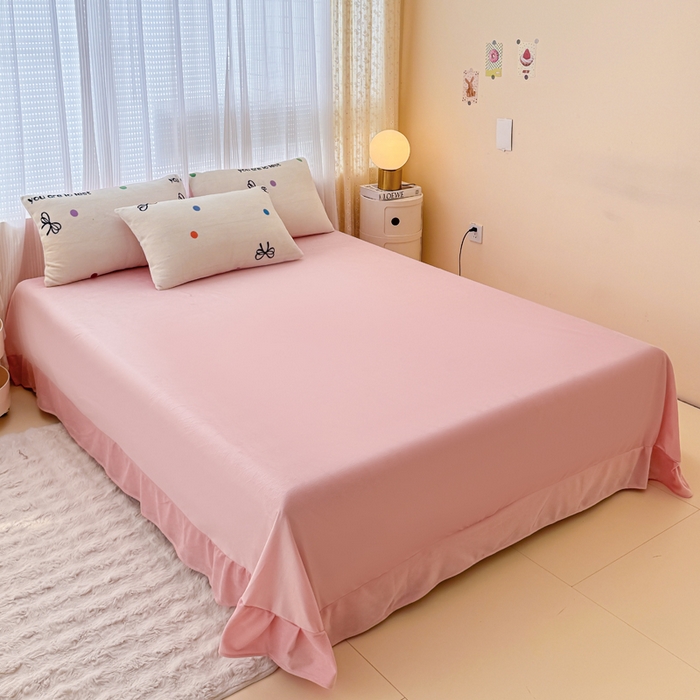 91家纺网 家纺一手货源 找家纺 仟网汇 2025新款直播热款跑量牛奶绒印花款四件套 蝴蝶结