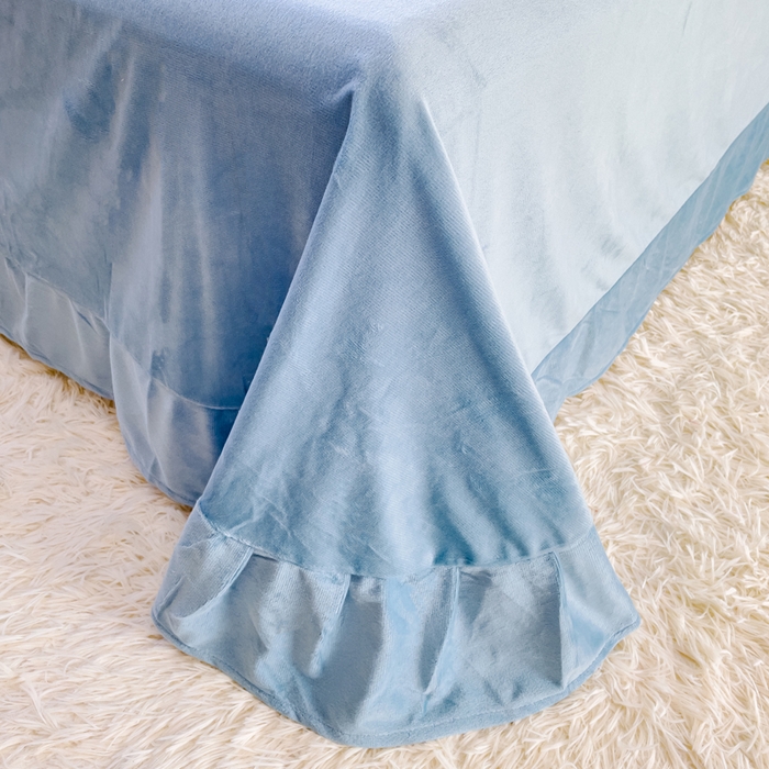 91家纺网 家纺一手货源 找家纺 仟网汇 2025新款直播热款跑量牛奶绒印花款四件套 可爱熊蓝