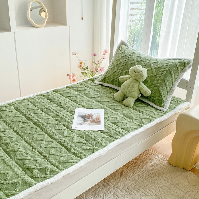 91家纺网 家纺一手货源 找家纺 （总）凌云家纺 2025新款牛奶绒塔芙蓉学生宿舍单人冬天加绒加厚床垫软垫