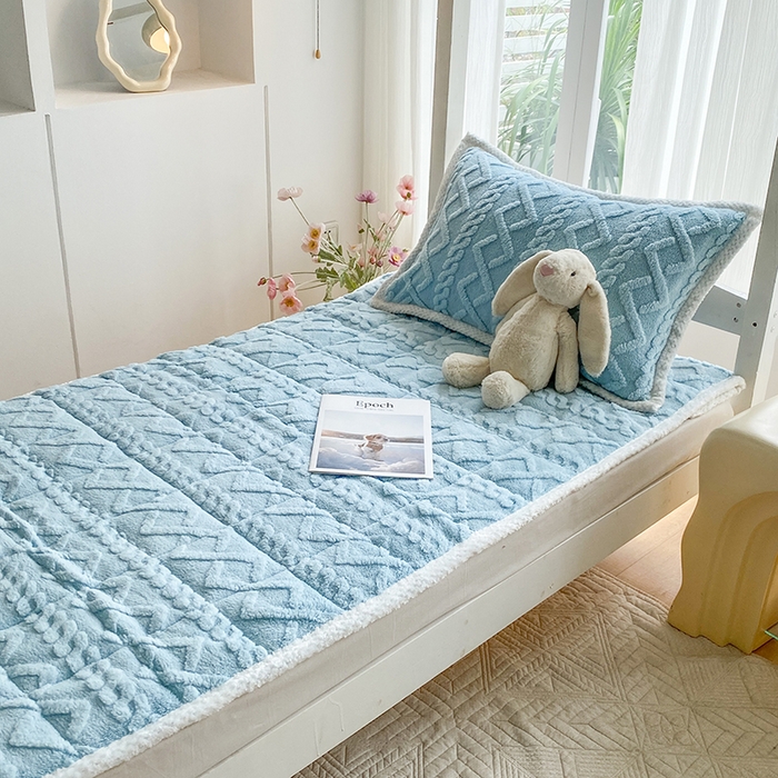 91家纺网 家纺一手货源 找家纺 （总）凌云家纺 2025新款牛奶绒塔芙蓉学生宿舍单人冬天加绒加厚床垫软垫