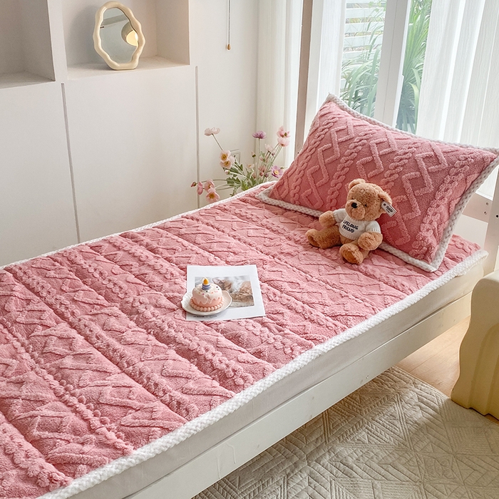 91家纺网 家纺一手货源 找家纺 （总）凌云家纺 2025新款牛奶绒塔芙蓉学生宿舍单人冬天加绒加厚床垫软垫