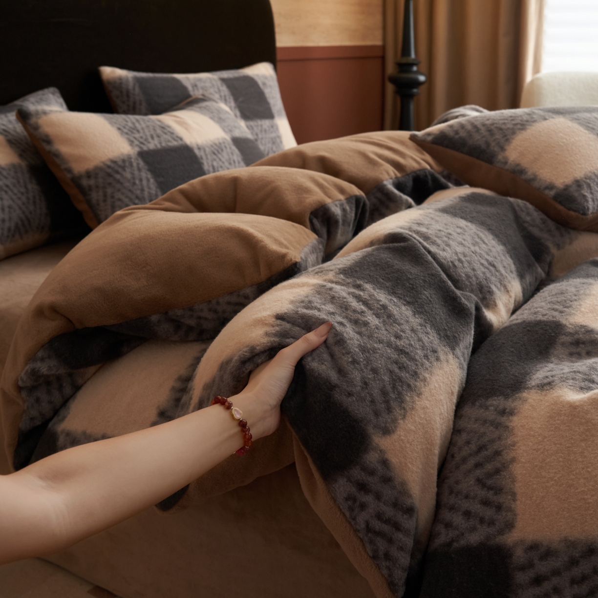 91家纺网 家纺一手货源 找家纺 （总）晨曦家纺 2025新款加厚加绒羊驼绒四件套牛奶绒四件套